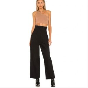 Lovers and friends Serigne Utility Paperbag Black High Waist Wide Leg Pants XS
